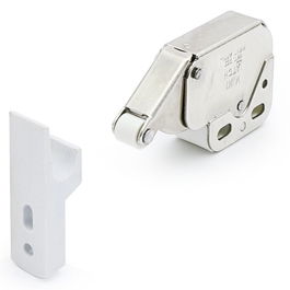 ACCESORIOS MUEBLES Minilatch Vaivén Con Enganche Acabado Níquel-Blanco