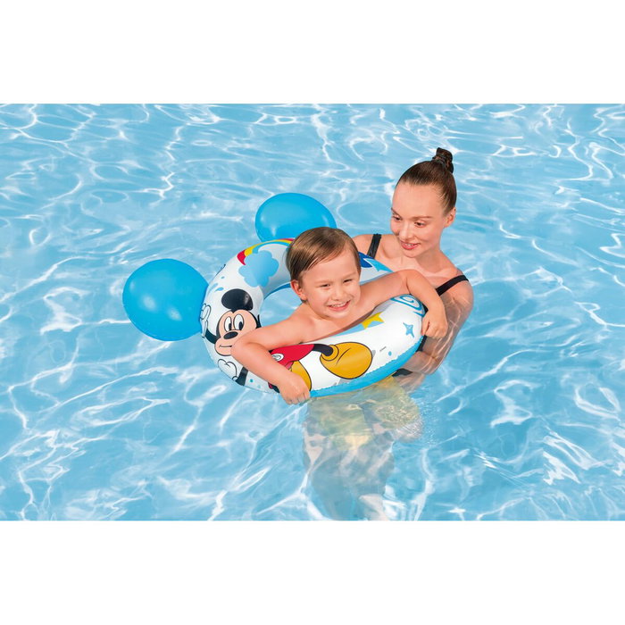 Bestway Flotador Disney Mickey Mouse Con Orejas 74x76 cm +3 a 6 Años Piscina y Playa 09109
