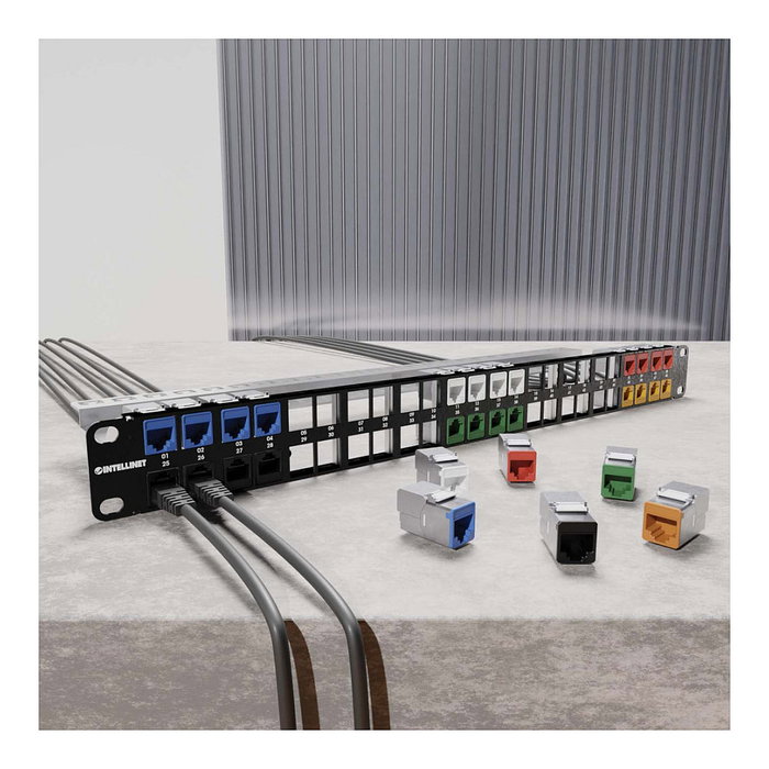 Intellinet 791304 Módulo Keystone RJ-45 Cat6a STP 10GBase-T Blanco, Zinc, Contactos Bañados en Oro, Frecuencia 500 MHz