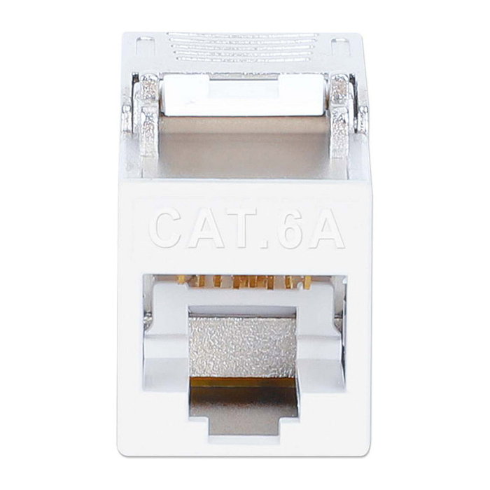 Intellinet 791304 Módulo Keystone RJ-45 Cat6a STP 10GBase-T Blanco, Zinc, Contactos Bañados en Oro, Frecuencia 500 MHz