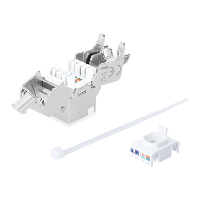 Intellinet 791304 Módulo Keystone RJ-45 Cat6a STP 10GBase-T Blanco, Zinc, Contactos Bañados en Oro, Frecuencia 500 MHz