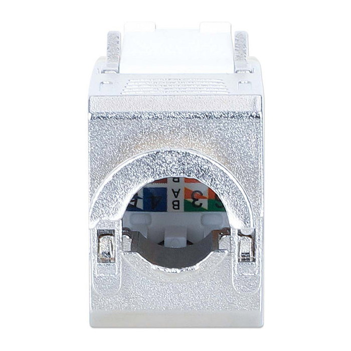 Intellinet 791304 Módulo Keystone RJ-45 Cat6a STP 10GBase-T Blanco, Zinc, Contactos Bañados en Oro, Frecuencia 500 MHz