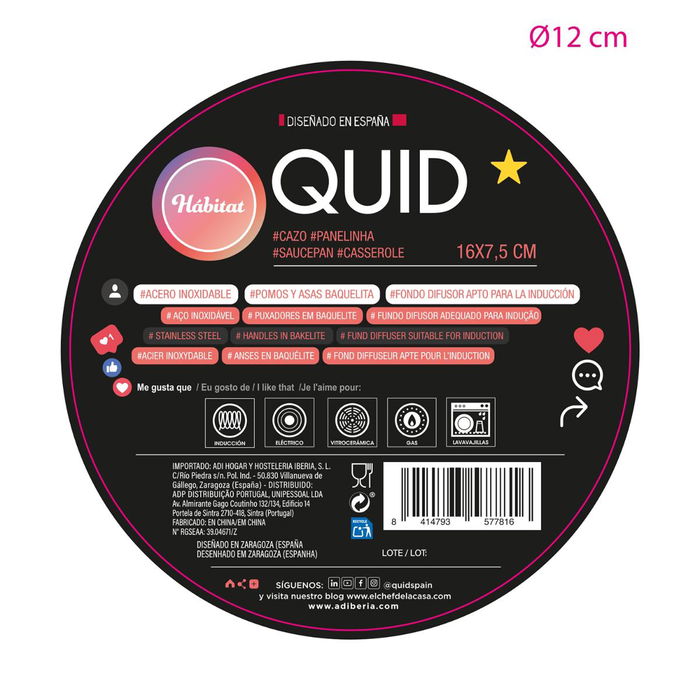 Cazo Acero Inoxidable Habitat Quid 16x7,5 cm - 130 cL