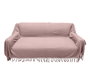 DKD Home Decor Plaid de Algodón Rosa Palo 240x260 cm