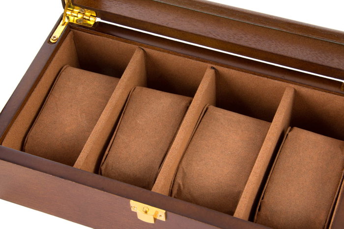 DKD Home Decor Relojero Marron 12 x 8 x 22 cm para 4 relojes DKD Home Decor Relojero Marron 12 x 8 x 22 cm para 4 relojes