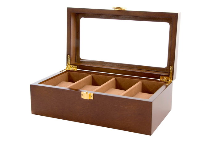 DKD Home Decor Relojero Marron 12 x 8 x 22 cm para 4 relojes DKD Home Decor Relojero Marron 12 x 8 x 22 cm para 4 relojes
