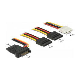 DeLOCK 60171 Cable de alimentación interno SATA 15 pin a 3 x SATA + 1 x Molex 4 pin