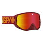 SPY Gafas de moto Woot Race Speedway Matte Red - Smoke Red Mirror & Clear