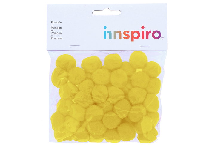 Innspiro Pompones de Polipropileno Amarillos 25mm (50 unidades)