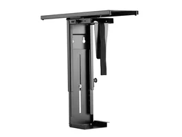 Equip 650892 Soporte para CPU bajo escritorio giratorio 360°, de acero color negro, capacidad máxima 10 kg