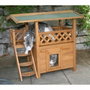 Kerbl Lodge Casa para gatos - Madera - Marrón / Verde - 77 x 50 x 73 cm