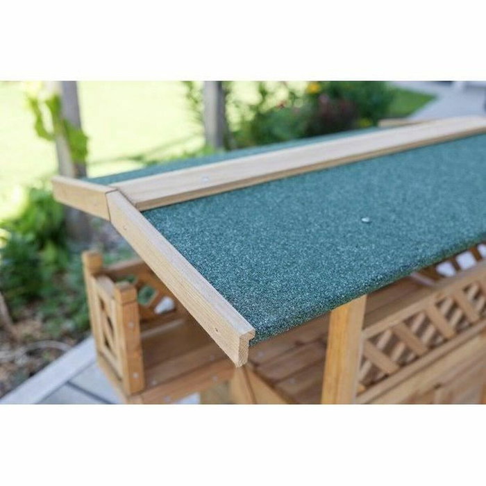 Kerbl Lodge Casa para gatos - Madera - Marrón / Verde - 77 x 50 x 73 cm