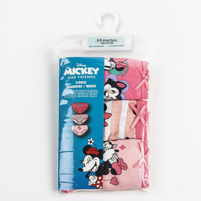 Cerdá Pack de 3 Braguitas Single Jersey Minnie T02/03 Cerdá Pack de 3 Braguitas Single Jersey Minnie T02/03