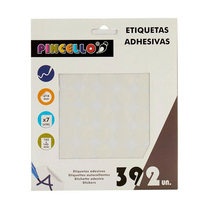 Etiquetas adhesivas Pincello Blanco Ø 18 mm 17 x 4 x 19,5 cm (12 Unidades)