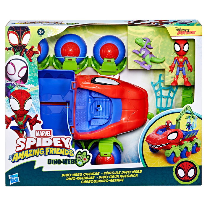 Hasbro Spidey Dino Webs Grúa Arácnida F9480 Marvel Figura de Acción y Vehículo de Dinosaurio