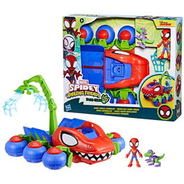 Hasbro Spidey Dino Webs Grúa Arácnida F9480 Marvel Figura de Acción y Vehículo de Dinosaurio