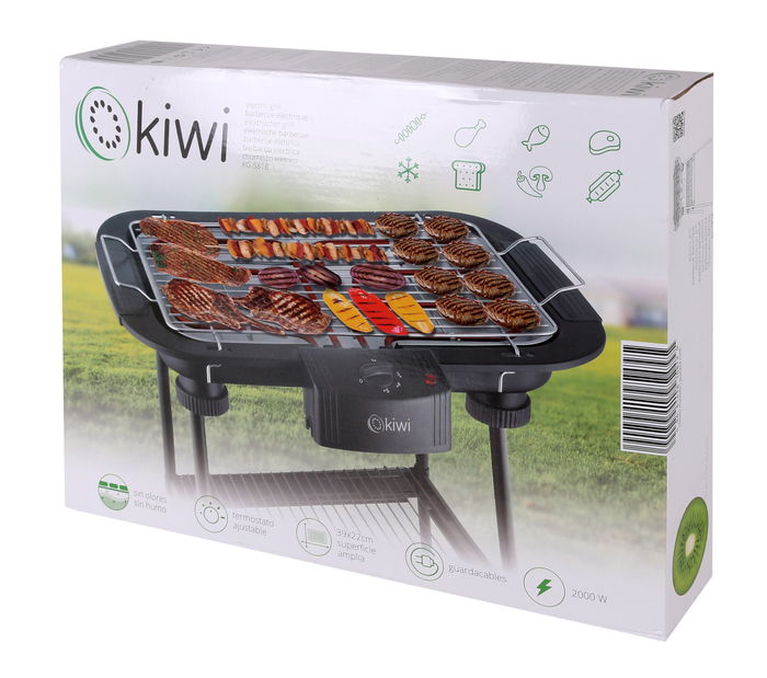 Kiwi Asador Eléctrico 2000W con Patas - Dimensiones 47.5x34 cm (3 Unidades)