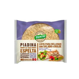 Biocop Piadina de Trigo Espelta con Lino y Amapola 225g - Producto Ecológico Bio - Pack de 3 Unidades - Apto para Veganos