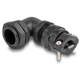 DeLOCK Prensaestopas PG11 con alivio de tensión y protección de 90°, Negro