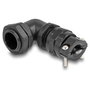DeLOCK Prensaestopas PG11 con alivio de tensión y protección de 90°, Negro