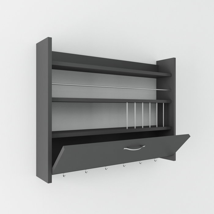 Hanah Home Knott Estantería de Cocina Antracita 85x15x65 cm