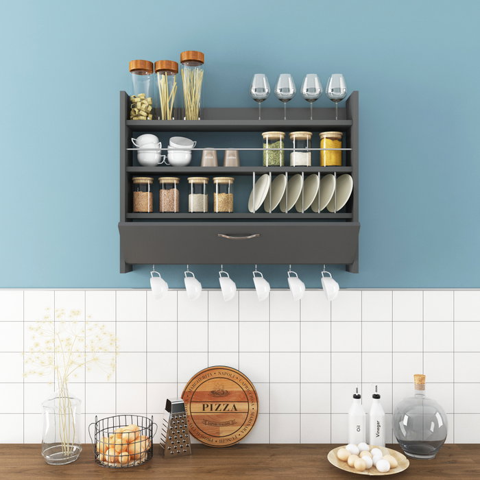 Hanah Home Knott Estantería de Cocina Antracita 85x15x65 cm