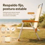 JugaToys Silla de playa de aluminio fija en color arena
