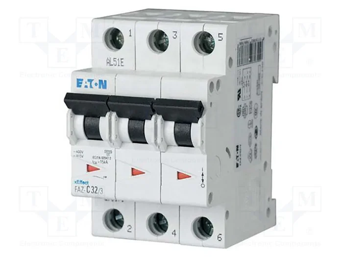 EATON ELECTRIC FAZ-B63/3 Interruptor magnetotérmico 3 polos 63A 15kA EATON ELECTRIC FAZ-B63/3 Interruptor magnetotérmico 3 polos 63A 15kA