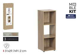 Inde Estantería Cubo 3 Compartimentos Mueblekit, Estante Modular, 31x29.7x91.2 cm (2 Unidades)
