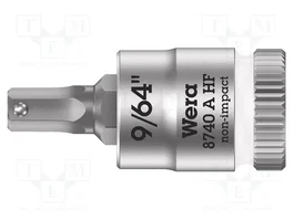 WERA Vaso Allen-bit Hex-Plus HEX 9/64 pulgada 1/4 pulgada 28mm Zyklop