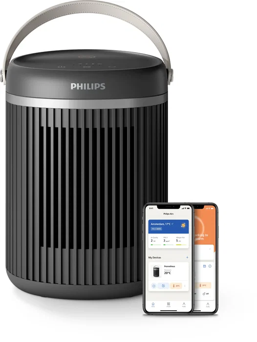 Philips Calefactor eléctrico Serie 3000, 2000 W, redondo, gris oscuro