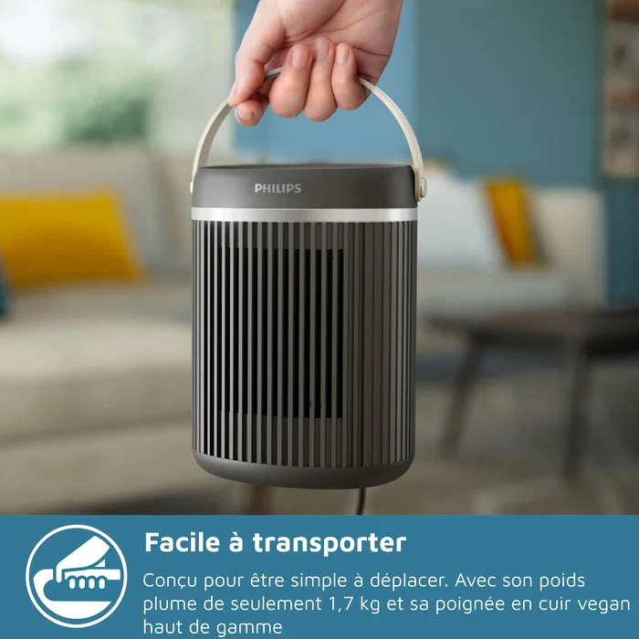 Philips Calefactor eléctrico Serie 3000, 2000 W, redondo, gris oscuro