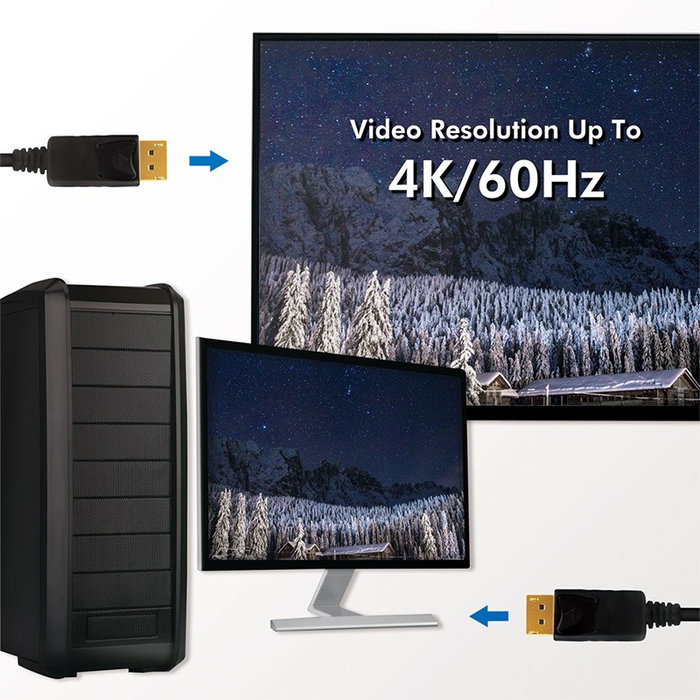LogiLink Cable DisplayPort DP/M a DP/M 4K/60Hz CCS Negro 3m