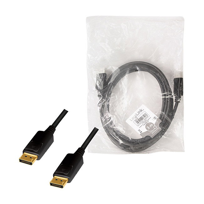 LogiLink Cable DisplayPort a DisplayPort 4K/60Hz 3m Negro