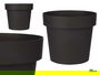 Ibergarden Maceta de Plástico Antracita 25 cm Diámetro x 22.5 cm Alto (Set de 12)