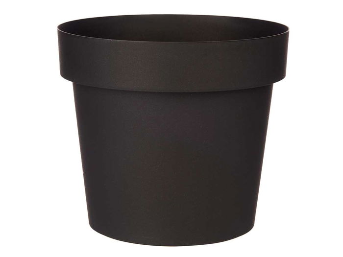 Ibergarden Maceta de Plástico Antracita 25 cm Diámetro x 22.5 cm Alto (Set de 12)