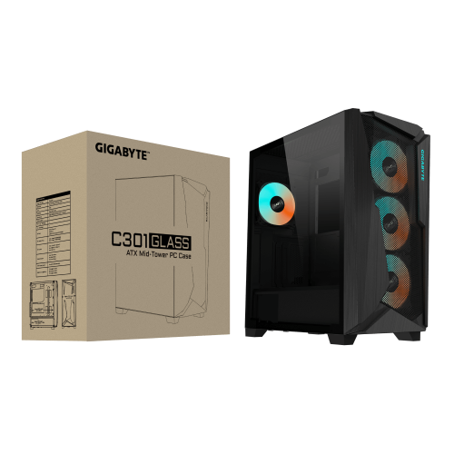 GIGABYTE C301 GLASS Negro