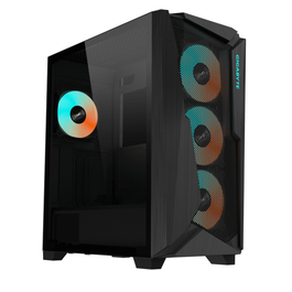 GIGABYTE C301 GLASS Torre Midi Negra con Ventana de Vidrio Templado e Iluminación RGB para PC Gaming