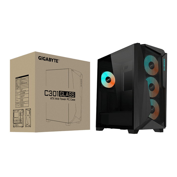 GIGABYTE C301 GLASS Negro