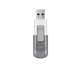 Lexar JumpDrive V100 Unidad Flash USB 128 GB USB Tipo A 3.2 Gen 1 (3.1 Gen 1), Tapa, Color Gris y Blanco