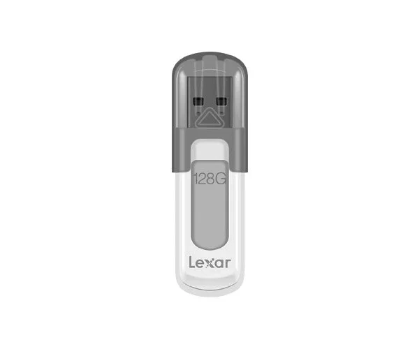 Lexar JumpDrive V100 Unidad Flash USB 128 GB USB Tipo A 3.2 Gen 1 (3.1 Gen 1), Tapa, Color Gris y Blanco
