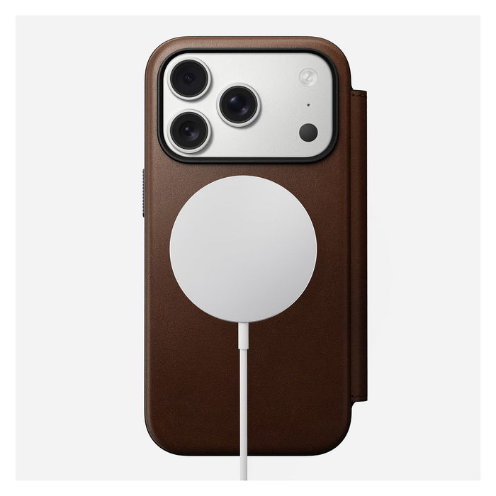 Nomad Modern Leather Folio para iPhone 17 Pro Color Marrón