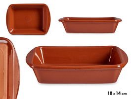 La Dehesa Fuente Rectangular 18 x 14 cm Miel Barro Refractario (Set de 16)