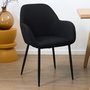 Home Deco Factory Silla Butaca Atom Negra Poliéster Hierro Contemporain 59x55.7x85 cm