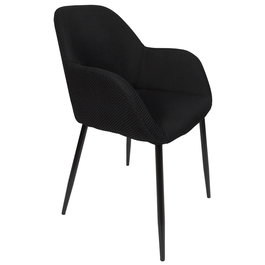 Home Deco Factory Silla Butaca Atom Negra Poliéster Hierro Contemporain 59x55.7x85 cm