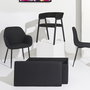 Home Deco Factory Silla Butaca Atom Negra Poliéster Hierro Contemporain 59x55.7x85 cm