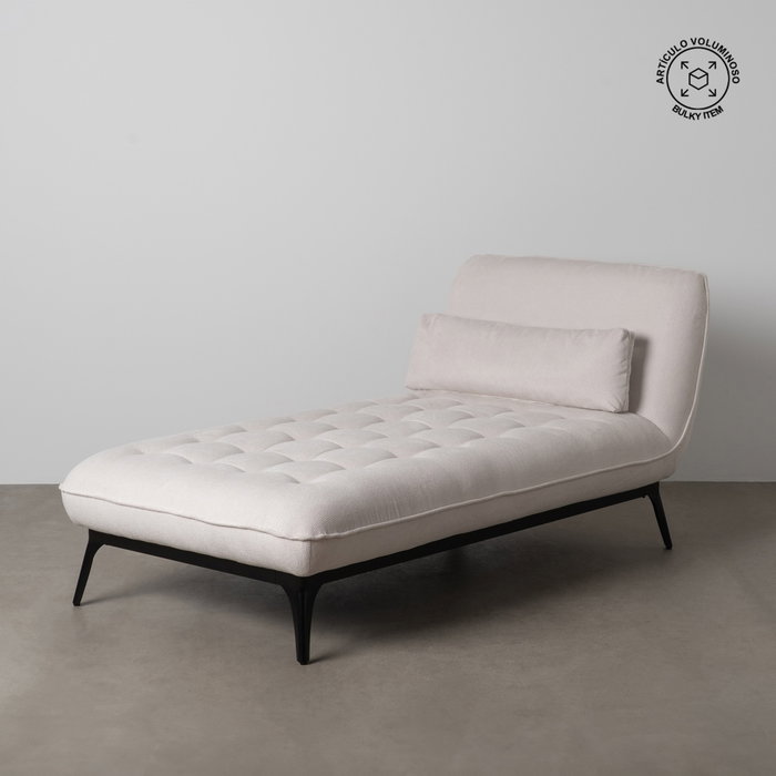 Chaise-Lounger Crema Tejido-Metal 168 X 90 X 82 cm