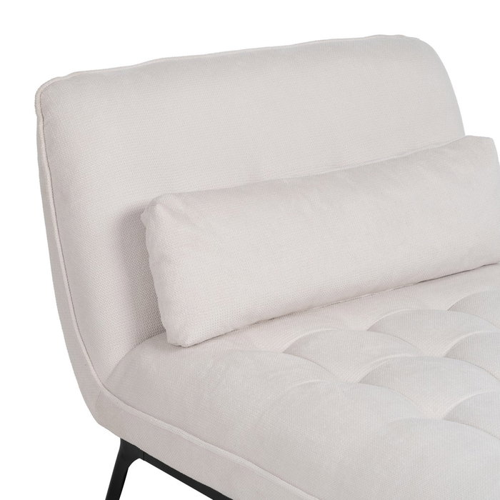 Chaise-Lounger Crema Tejido-Metal 168 X 90 X 82 cm