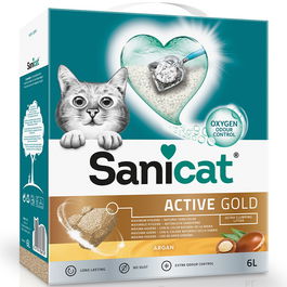 Sanicat Arena Gatos Gold 6lt Absorción 250% Sin Polvo Aroma Talco