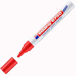 Edding 8750 Marcador Permanente Tinta Opaca Rojo - Set de 10 (Set de 10)
